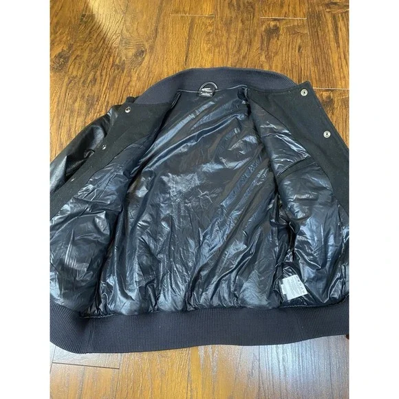Nike Destroyer Varsity Jacket NSW Leather Sleeves Men's Medium Black Wool
